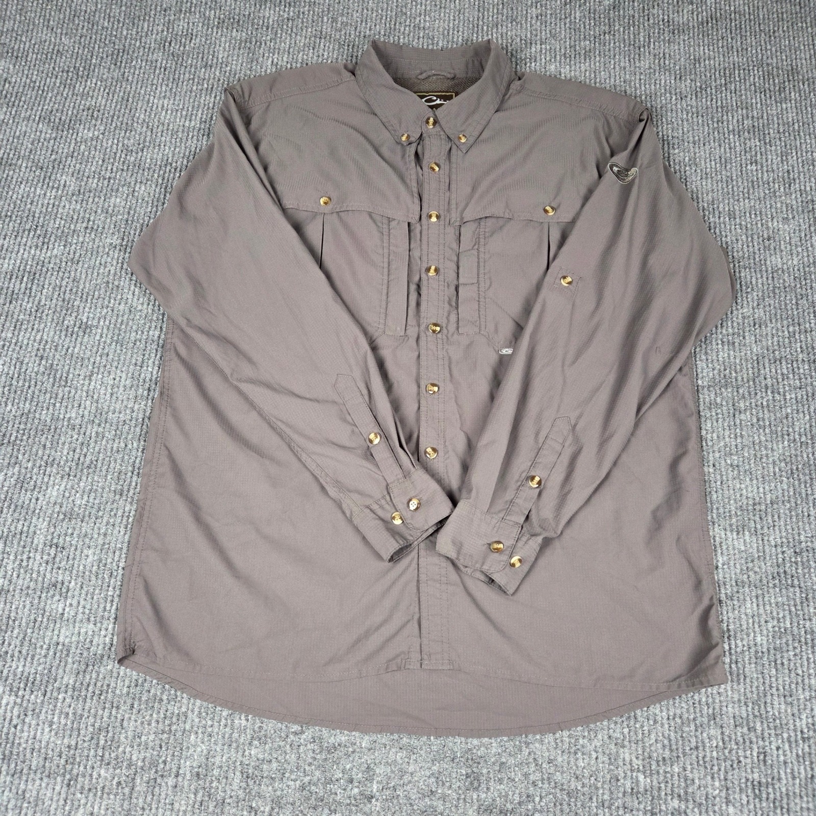 Drake Clothing Co Men's Long Sleeve Button Up Shirt Size L Fishing Hunting